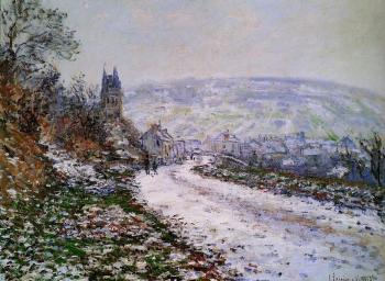 Claude Oscar Monet : Entering the Village of Vetheuil in Winter